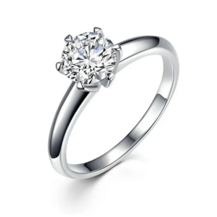 Jewelrytop 925 Sterling Silver Open Rings – Adjustable Crystal Party Wedding Jewelry - VeauBeauty