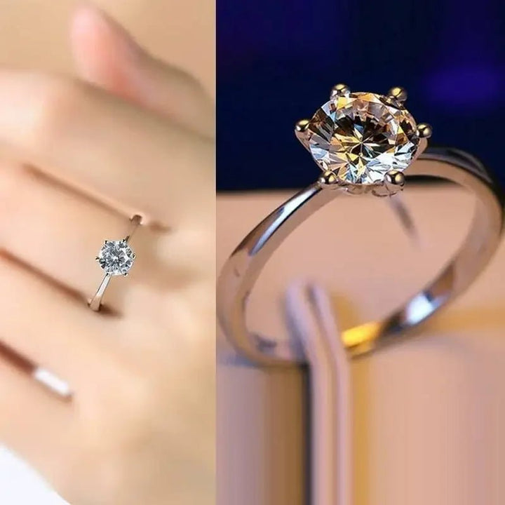 Jewelrytop 925 Sterling Silver Open Rings – Adjustable Crystal Party Wedding Jewelry - VeauBeauty
