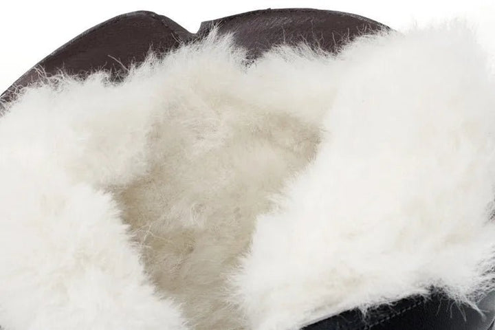 Knee - High Leather Boots – Winter Warm Wool - Lined High Heel Long Boots for Women - VeauBeauty