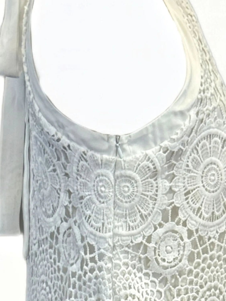 Lace Sleeveless Mini Cami Dress with Side Zip - VeauBeauty