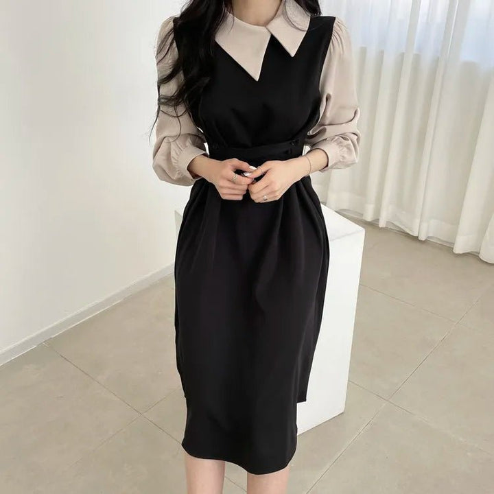 Lunava 2025 – High - End Contrast Color Elegant Dress for Women - VeauBeauty