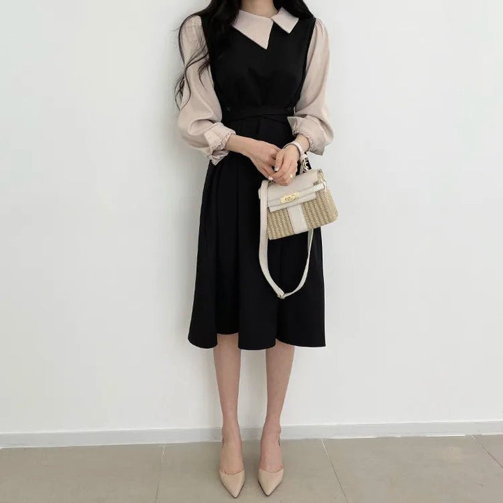 Lunava 2025 – High - End Contrast Color Elegant Dress for Women - VeauBeauty