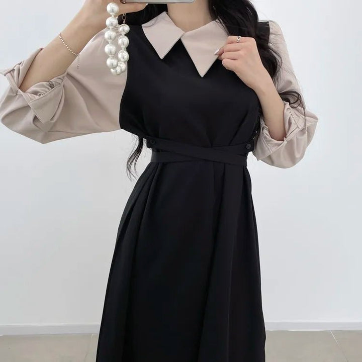 Lunava 2025 – High - End Contrast Color Elegant Dress for Women - VeauBeauty