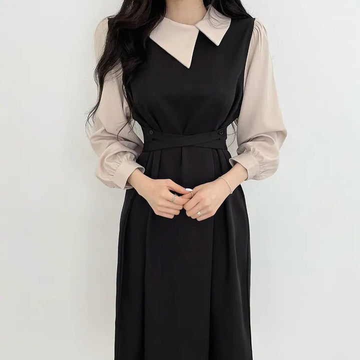 Lunava 2025 – High - End Contrast Color Elegant Dress for Women - VeauBeauty