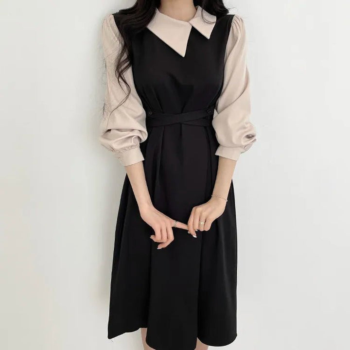 Lunava 2025 – High - End Contrast Color Elegant Dress for Women - VeauBeauty