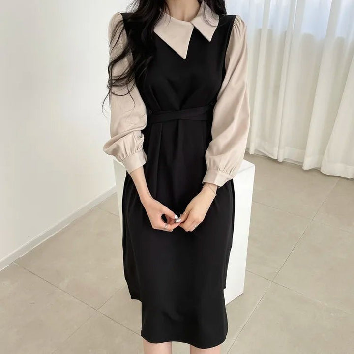Lunava 2025 – High - End Contrast Color Elegant Dress for Women - VeauBeauty