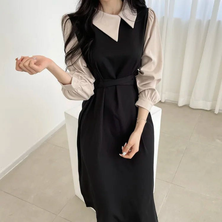 Lunava 2025 – High - End Contrast Color Elegant Dress for Women - VeauBeauty