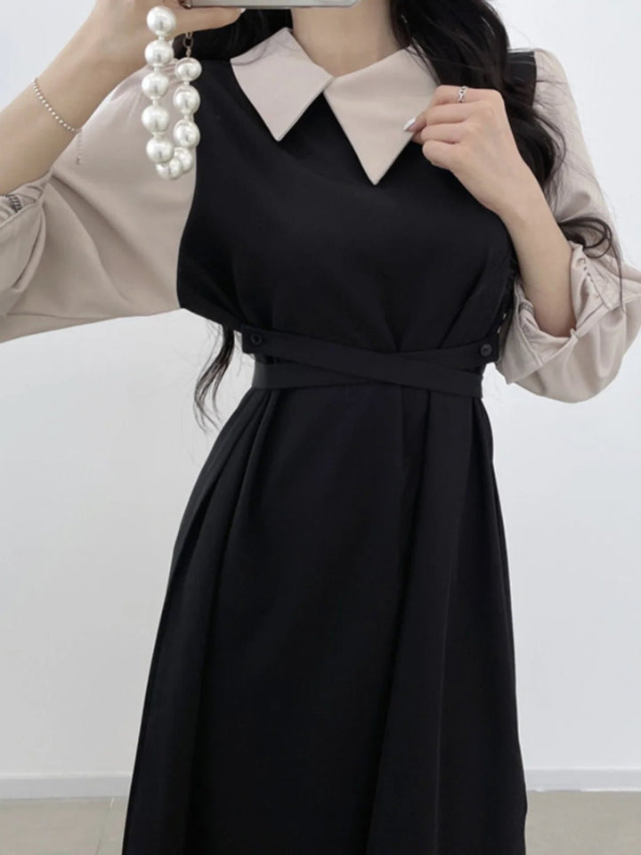 Lunava 2025 – High - End Contrast Color Elegant Dress for Women - VeauBeauty