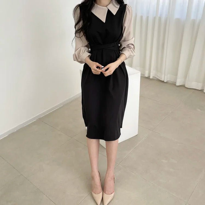 Lunava 2025 – High - End Contrast Color Elegant Dress for Women - VeauBeauty