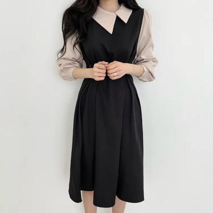 Lunava 2025 – High - End Contrast Color Elegant Dress for Women - VeauBeauty