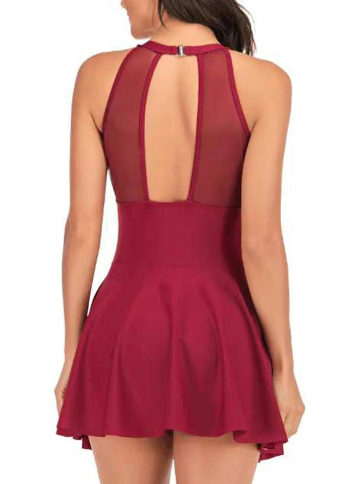 MeshLift High Neck Tankini Set – 2025 Solid Two - Piece Swimsuit for Women - VeauBeauty