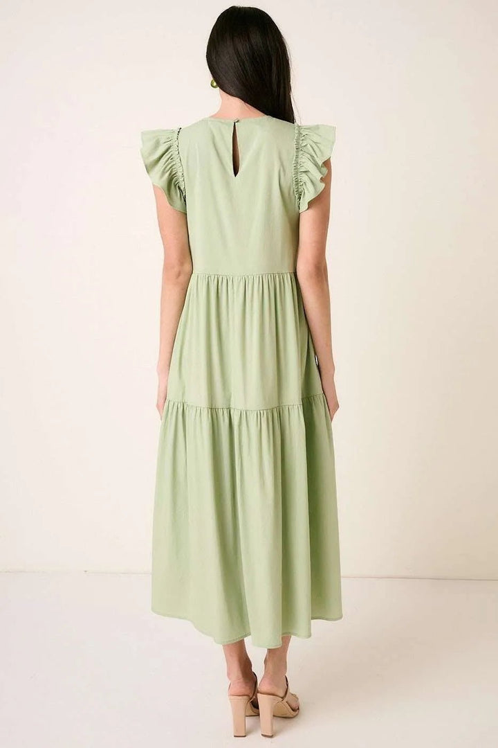 Mittoshop Ruffle Short Sleeve Tiered Maxi Dress - VeauBeauty