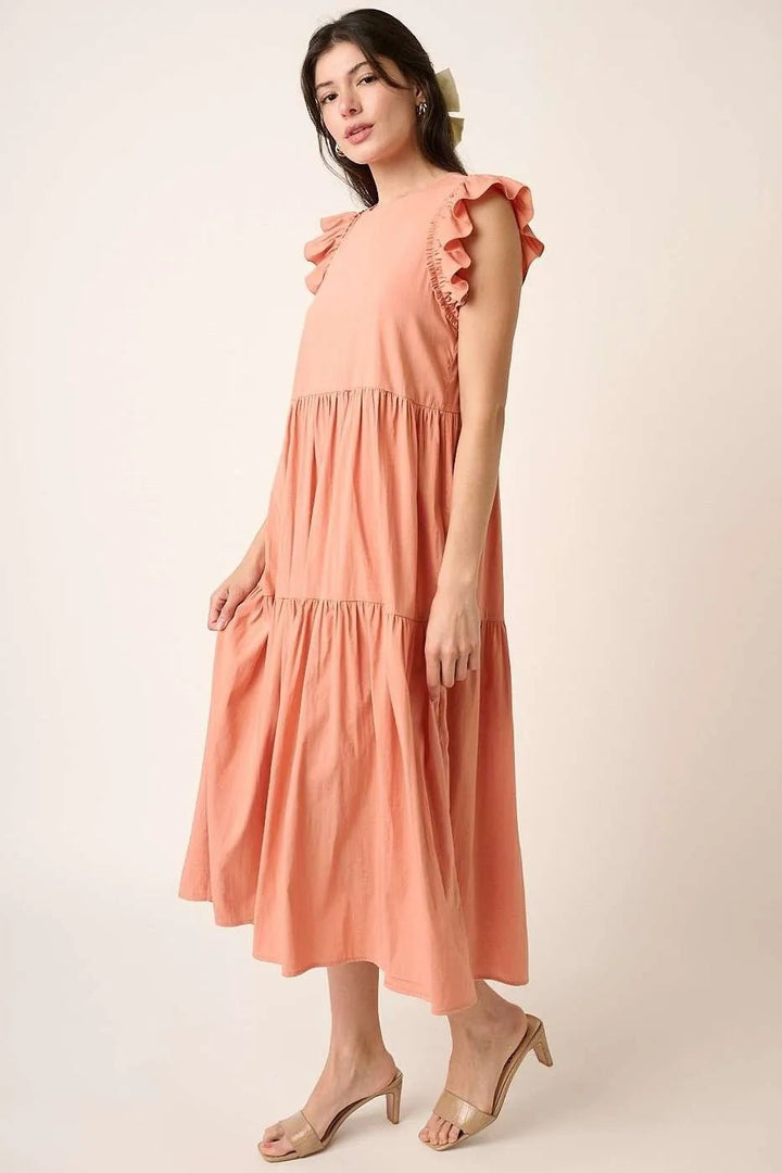Mittoshop Ruffle Short Sleeve Tiered Maxi Dress - VeauBeauty