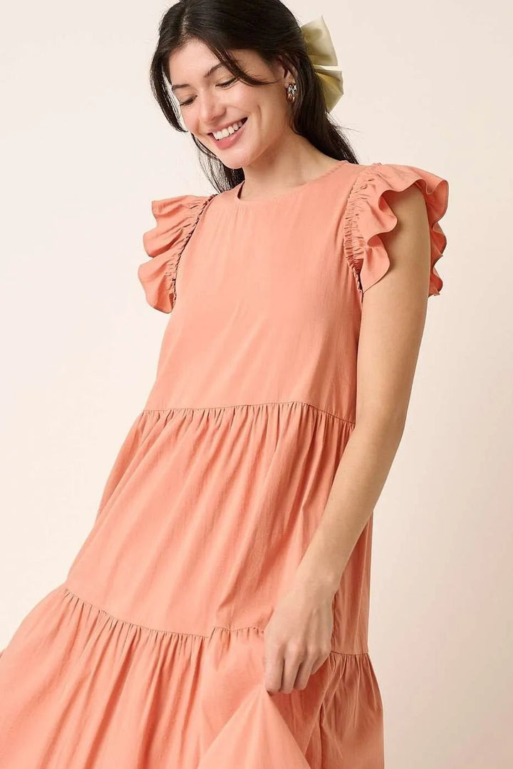 Mittoshop Ruffle Short Sleeve Tiered Maxi Dress - VeauBeauty