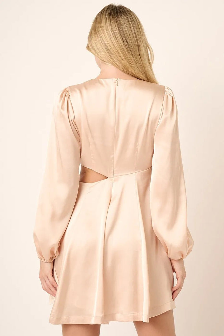 Mittoshop Satin Side Cutout Detail Mini Dress - VeauBeauty