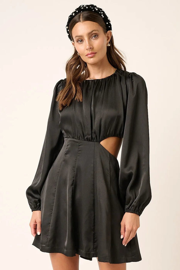 Mittoshop Satin Side Cutout Detail Mini Dress - VeauBeauty