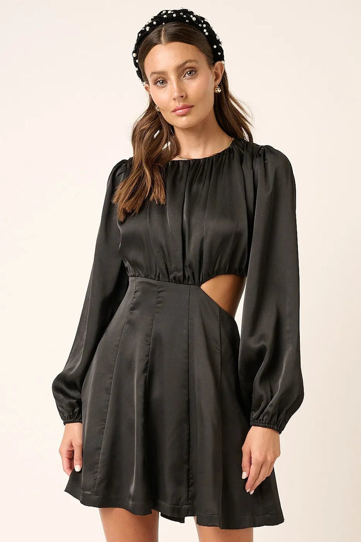 Mittoshop Satin Side Cutout Detail Mini Dress - VeauBeauty