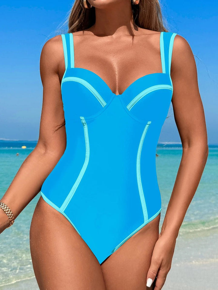 Monochrome Solid One - Piece Swimsuit – Vest - Style Minimal Swimwear for Women 2025 - VeauBeauty