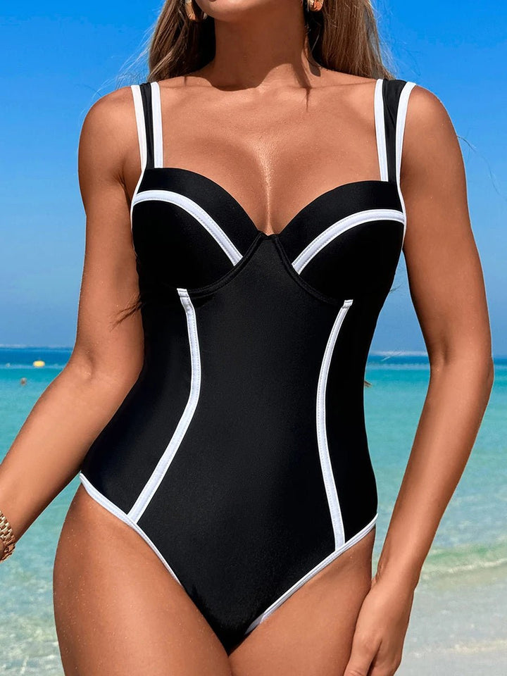 Monochrome Solid One - Piece Swimsuit – Vest - Style Minimal Swimwear for Women 2025 - VeauBeauty