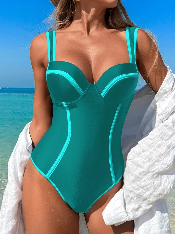 Monochrome Solid One - Piece Swimsuit – Vest - Style Minimal Swimwear for Women 2025 - VeauBeauty