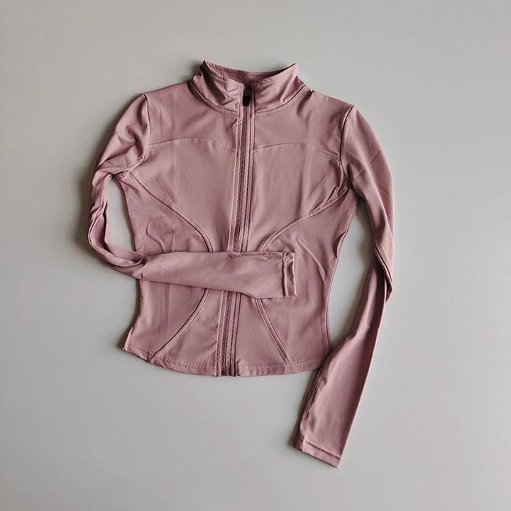 Performance Fit Women's Zip - Up Yoga Shirt - Quick Dry, Breathable Nylon, Seamless Design - VeauBeauty