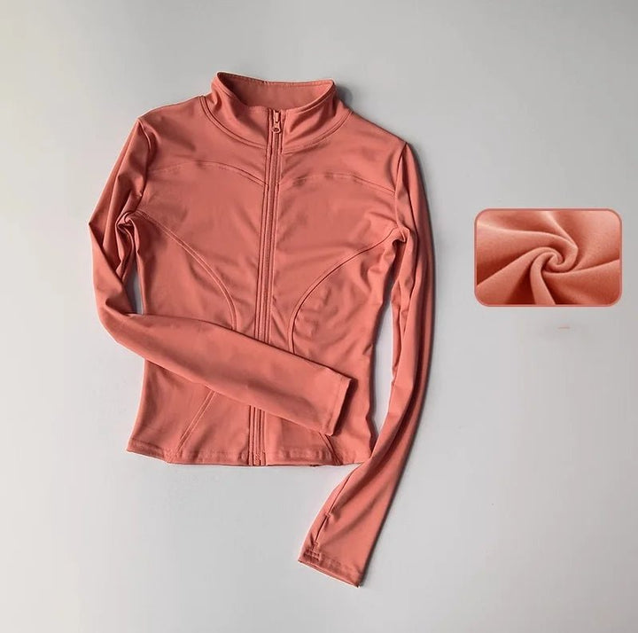 Performance Fit Women's Zip - Up Yoga Shirt - Quick Dry, Breathable Nylon, Seamless Design - VeauBeauty
