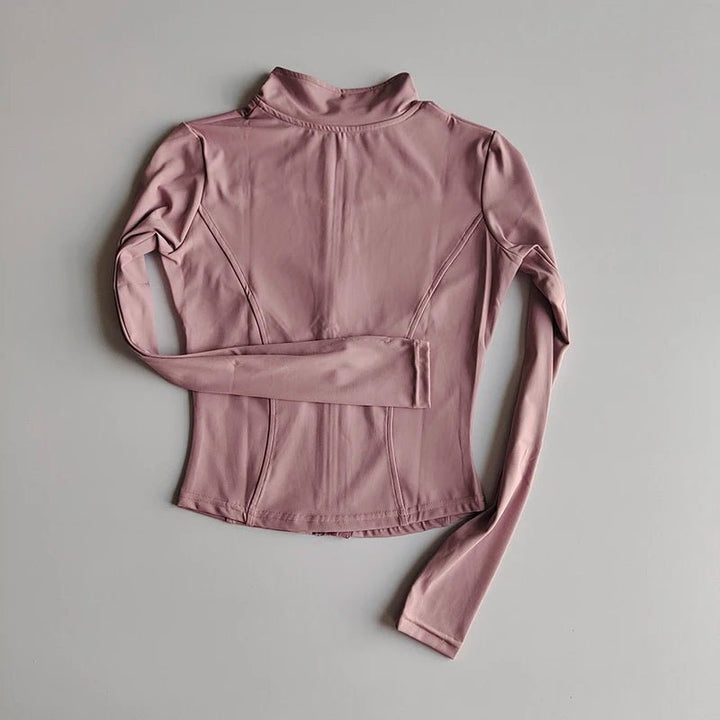 Performance Fit Women's Zip - Up Yoga Shirt - Quick Dry, Breathable Nylon, Seamless Design - VeauBeauty