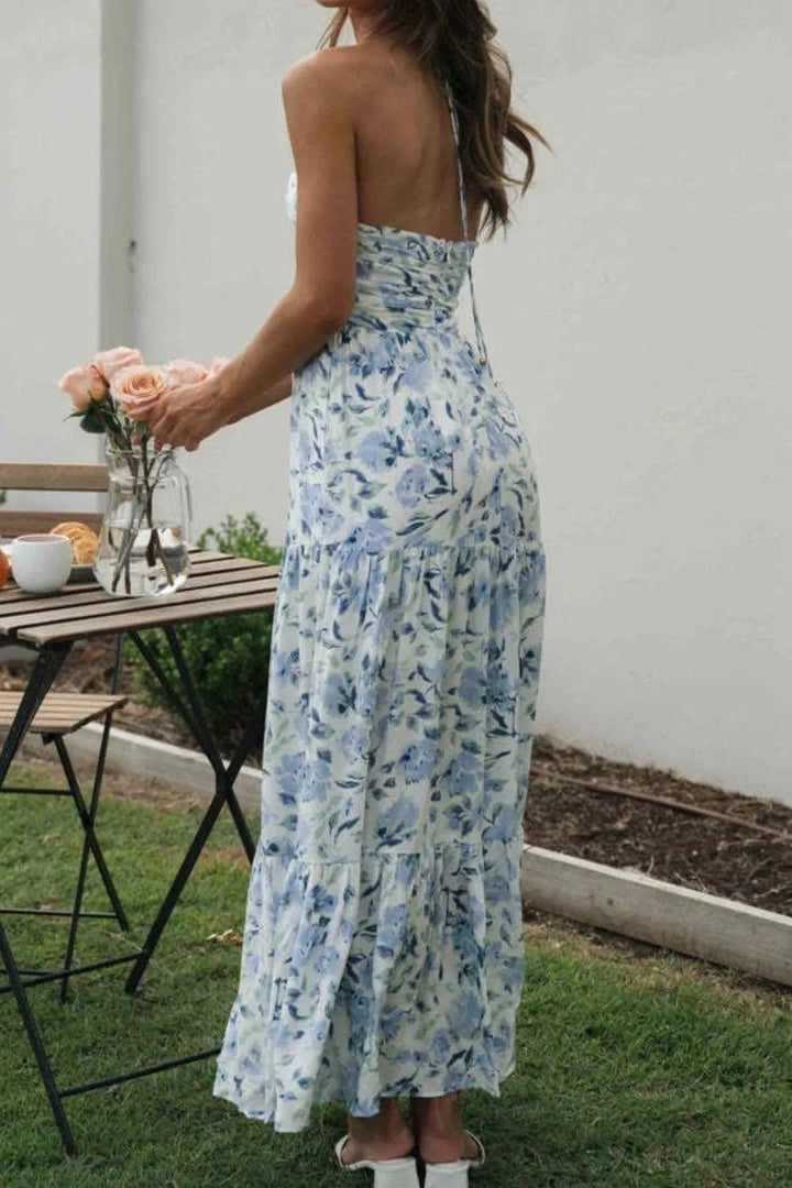 Printed Halter Neck Cami Dress - VeauBeauty