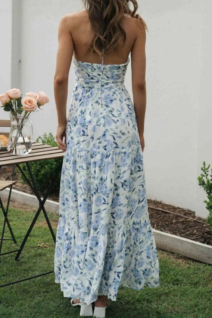 Printed Halter Neck Cami Dress - VeauBeauty