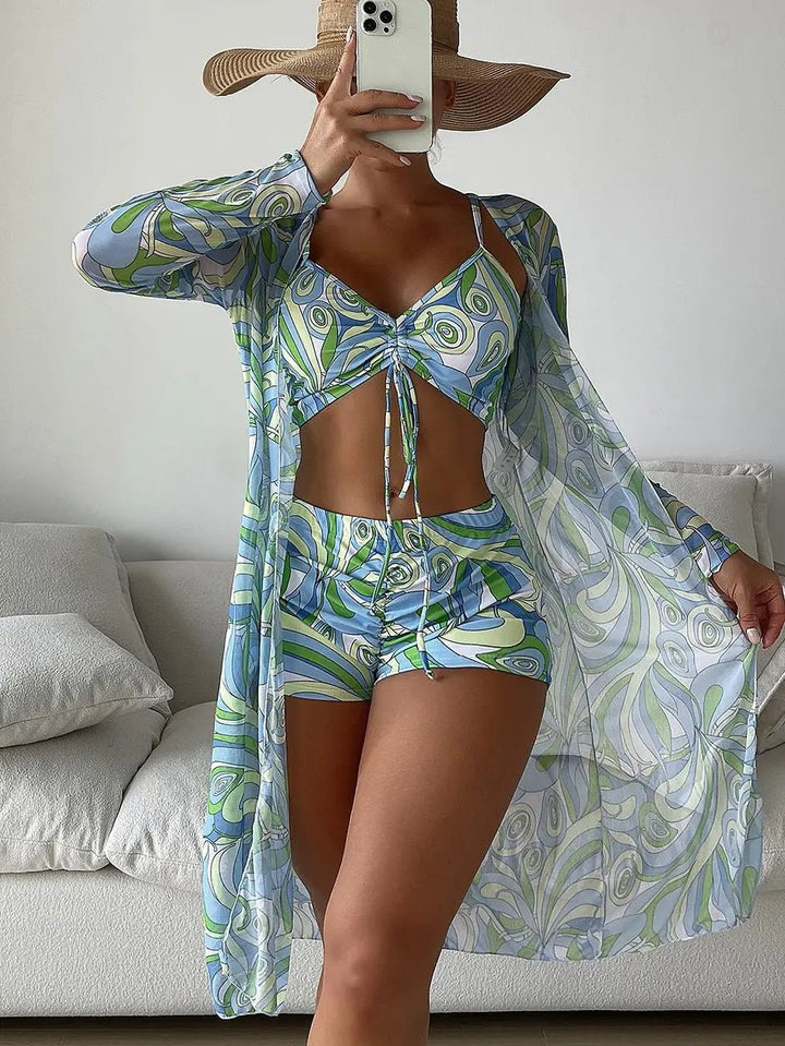 Printed High Waist Bikini Set – Wire - Free Padded Two - Piece for Women 2025 - VeauBeauty