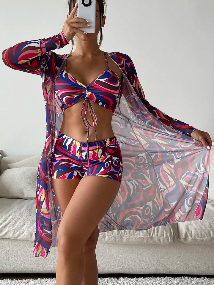 Printed High Waist Bikini Set – Wire - Free Padded Two - Piece for Women 2025 - VeauBeauty