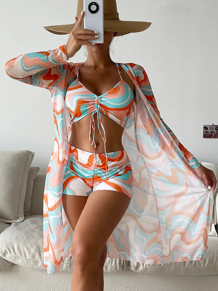 Printed High Waist Bikini Set – Wire - Free Padded Two - Piece for Women 2025 - VeauBeauty