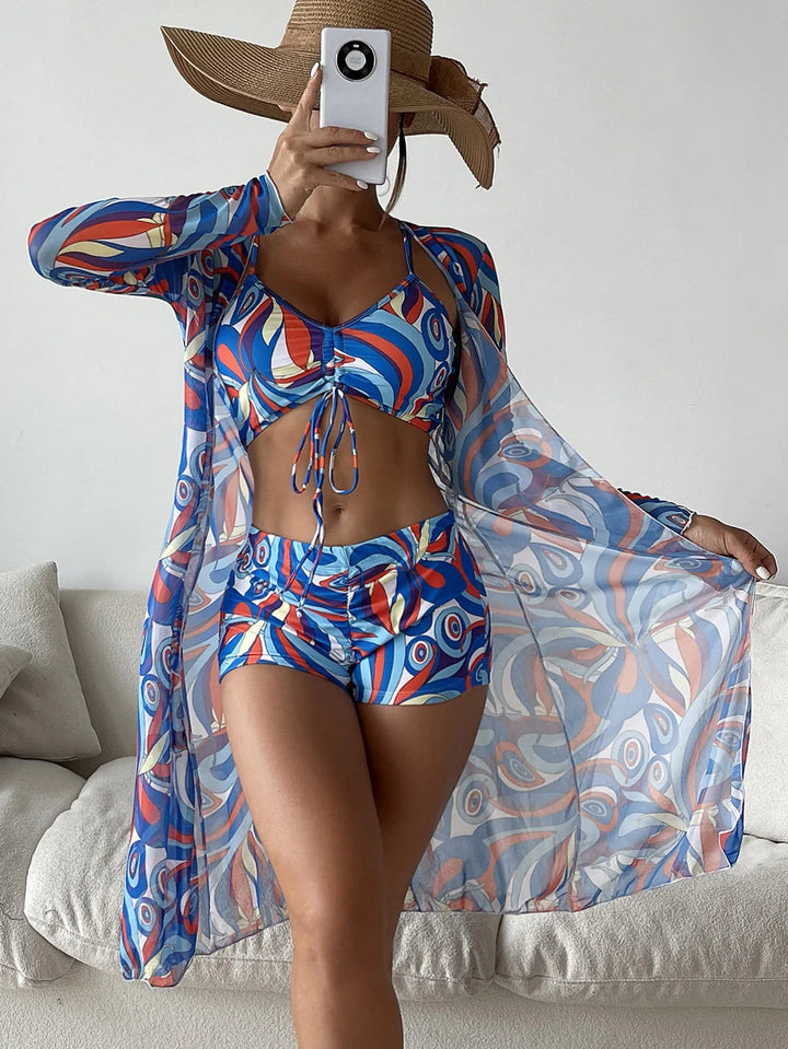 Printed High Waist Bikini Set – Wire - Free Padded Two - Piece for Women 2025 - VeauBeauty