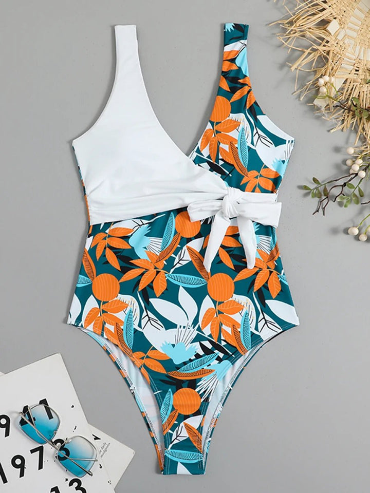 Printed Slim - Fit One - Piece Swimsuit – Soft Stretch Beachwear for Women 2025 - VeauBeauty