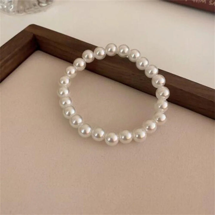 Retro Pearl Stretch Bracelet – Classic Acrylic Beads Women’s Wristband - VeauBeauty