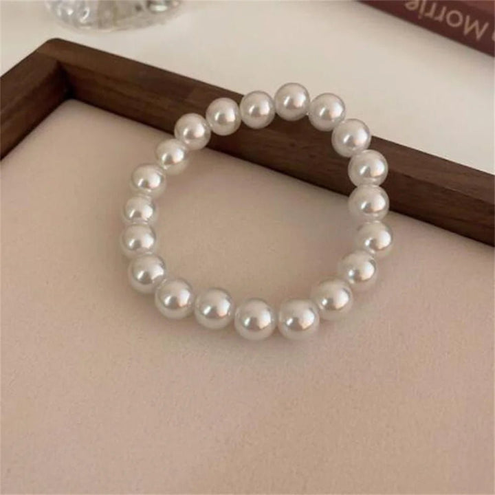 Retro Pearl Stretch Bracelet – Classic Acrylic Beads Women’s Wristband - VeauBeauty