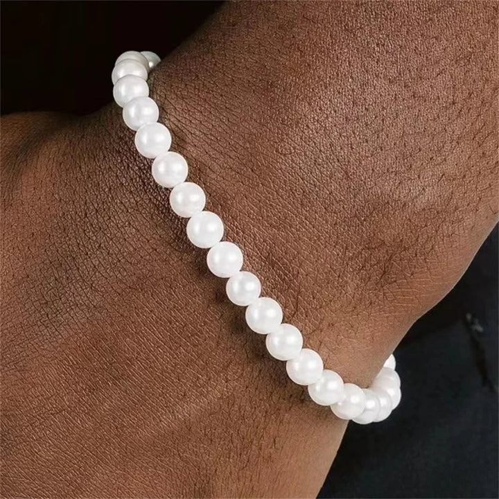 Retro Pearl Stretch Bracelet – Classic Acrylic Beads Women’s Wristband - VeauBeauty