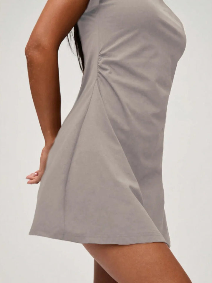 Round Neck Short Sleeve Mini Tee Dress - VeauBeauty