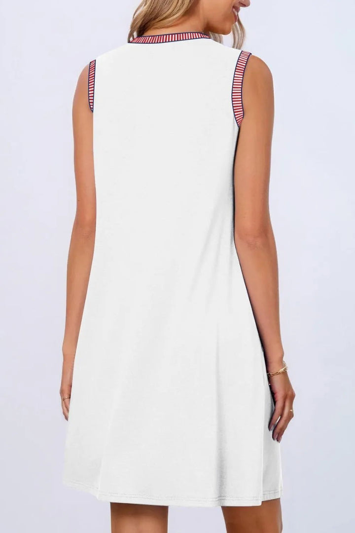 Round Neck Sleeveless Mini Tank Dress - VeauBeauty