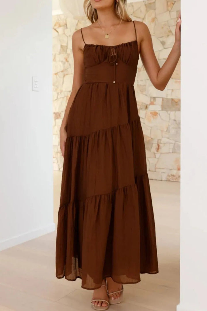 Ruched Smocked Back Cami Dress - VeauBeauty