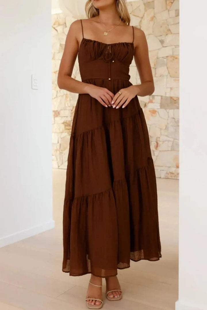 Ruched Smocked Back Cami Dress - VeauBeauty
