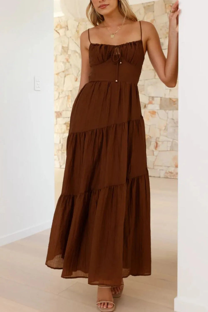 Ruched Smocked Back Cami Dress - VeauBeauty
