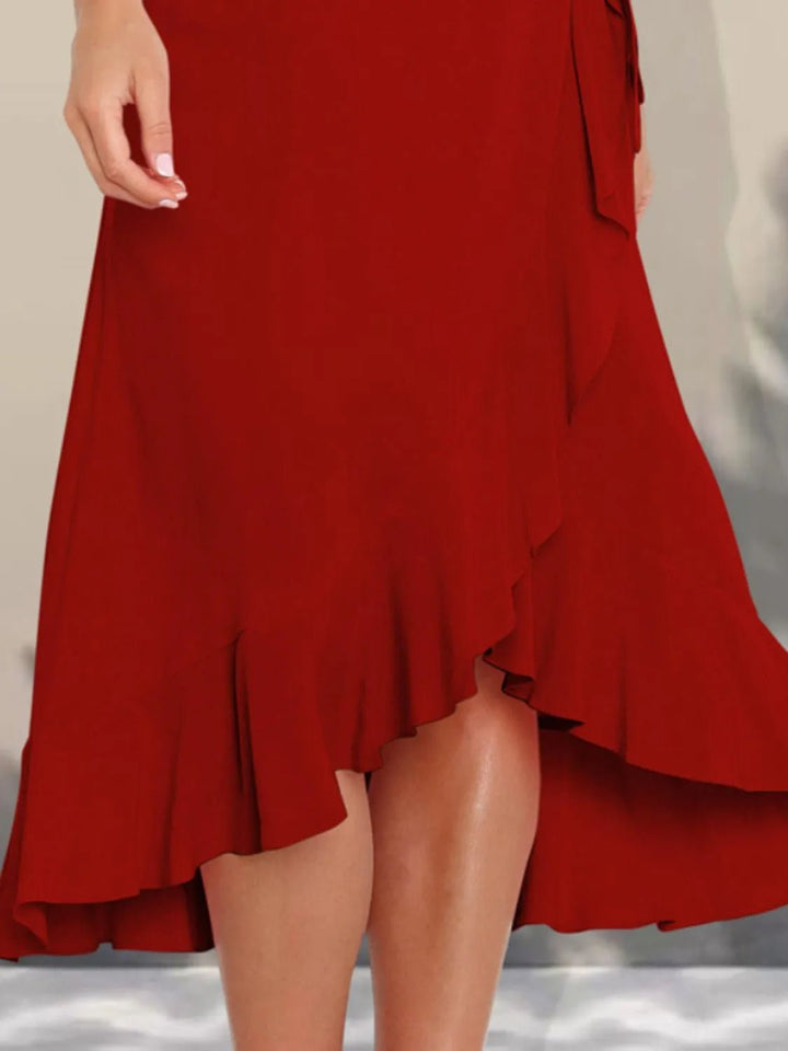 Ruffled Hem Tied Skirt - VeauBeauty