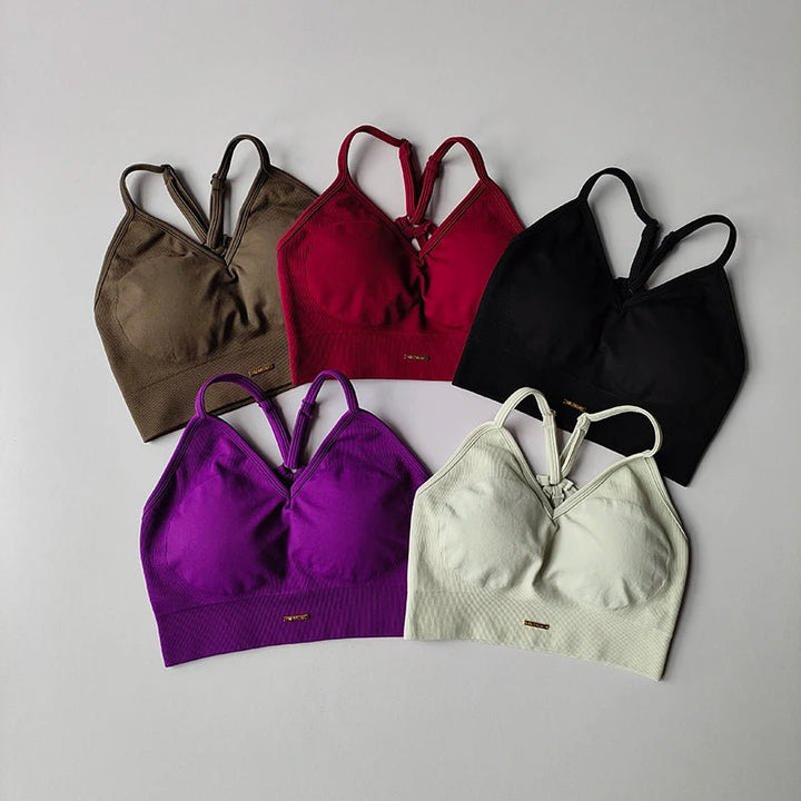 Seamless Hip - Lifting Fitness Yoga Set – V - Neck Bra & High Waist Leggings - VeauBeauty