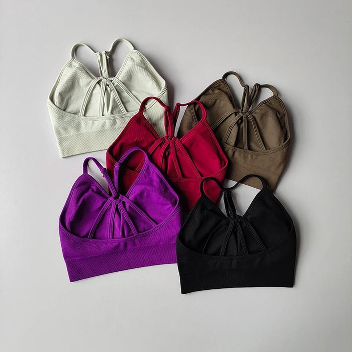 Seamless Hip - Lifting Fitness Yoga Set – V - Neck Bra & High Waist Leggings - VeauBeauty
