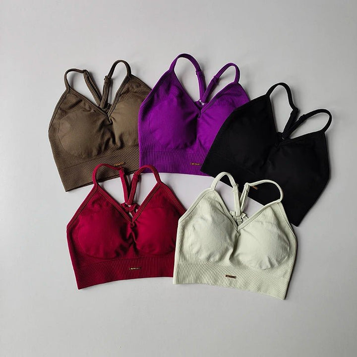 Seamless Hip - Lifting Fitness Yoga Set – V - Neck Bra & High Waist Leggings - VeauBeauty