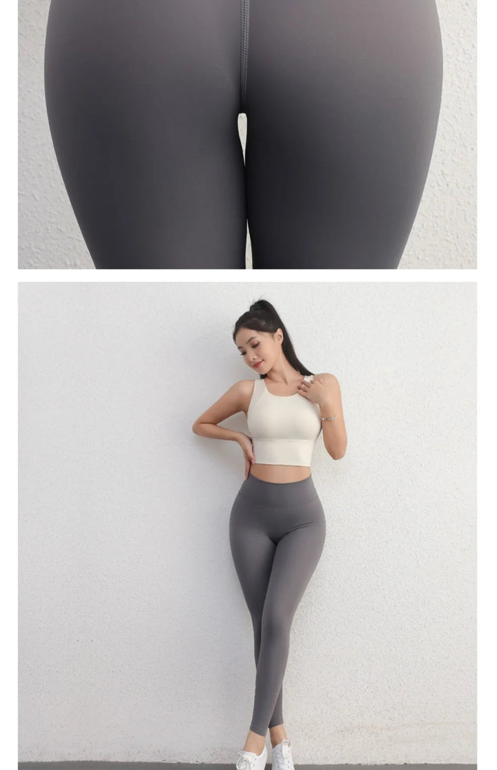 Seamless Peach Hip Yoga Pants – Women's Breathable Tight Waist Fitness Leggings - VeauBeauty