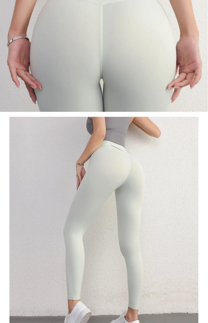 Seamless Peach Hip Yoga Pants – Women's Breathable Tight Waist Fitness Leggings - VeauBeauty