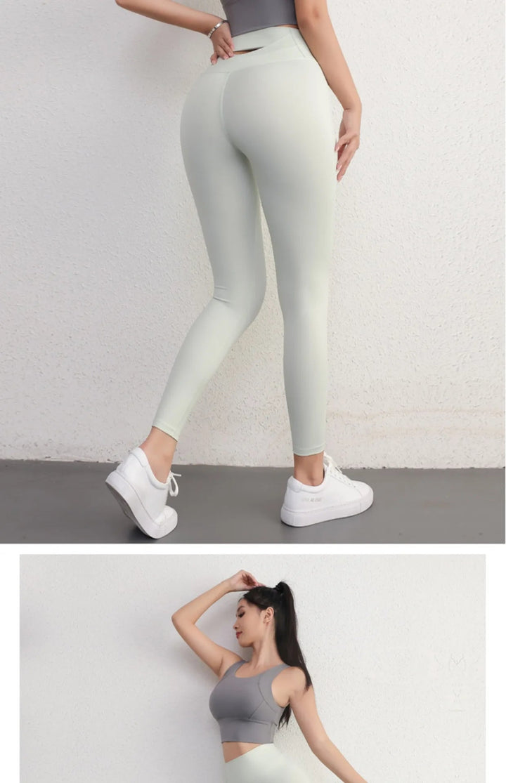 Seamless Peach Hip Yoga Pants – Women's Breathable Tight Waist Fitness Leggings - VeauBeauty