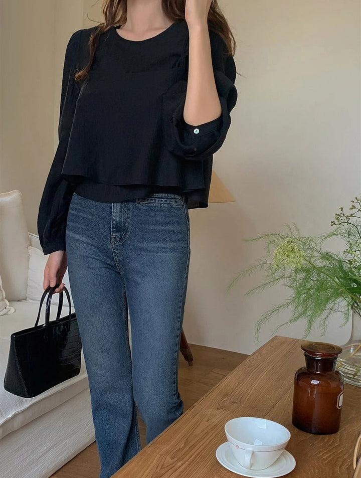 See - Through Shirt & Cami Set – Unique Long Sleeve Two - Piece Top - VeauBeauty